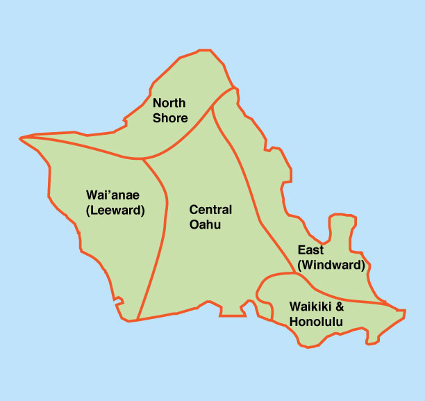 Oahu major regions